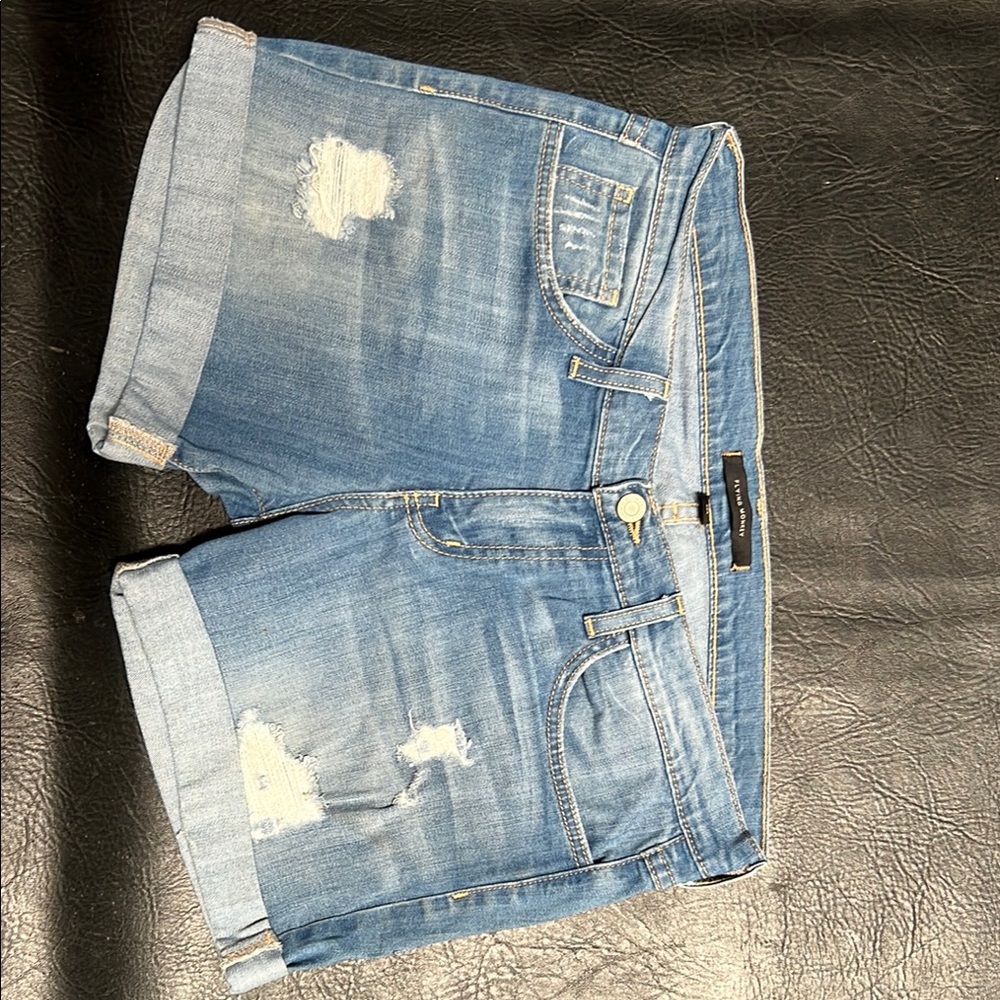 Flying Monkey Light Blue Distressed Jean Shorts